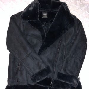 Dynamite Faux fur suede Moto jacket